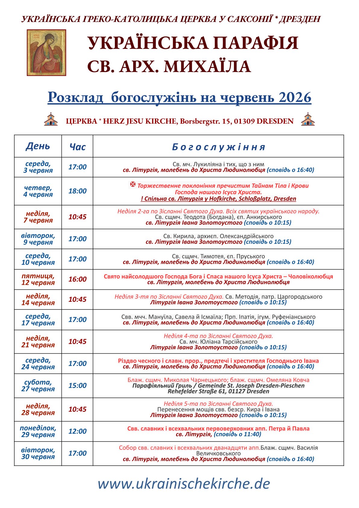 Bogosluzhinnja v Dresden